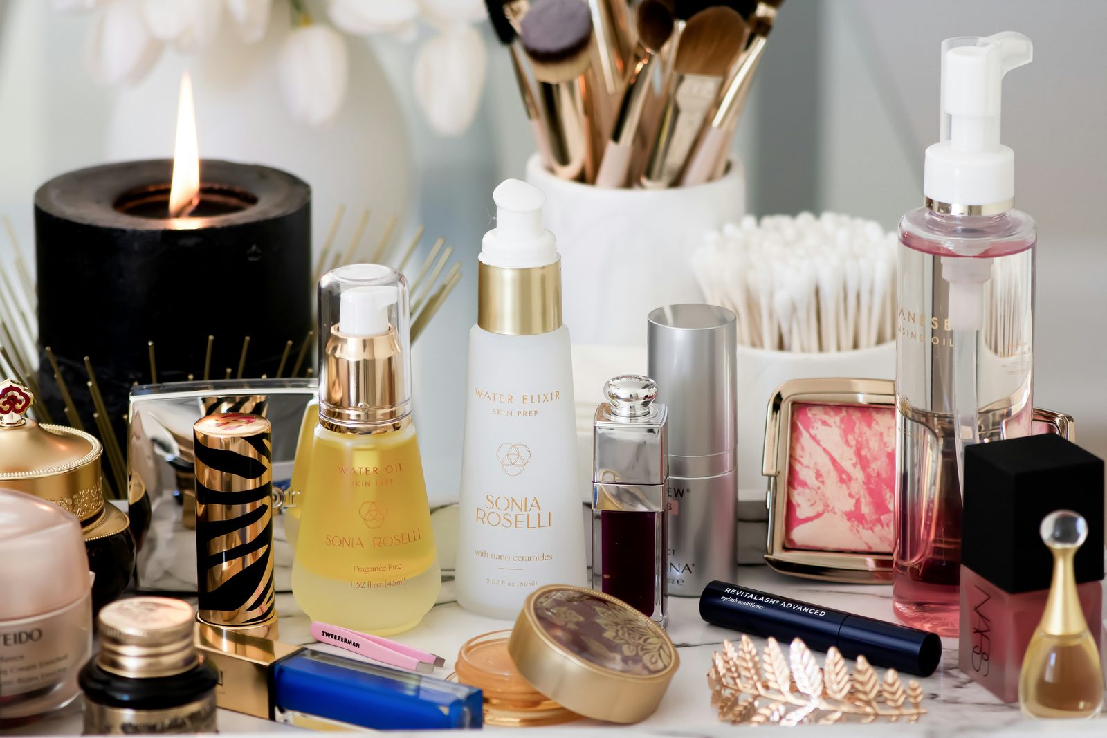 Essential makeup kit and beauty products